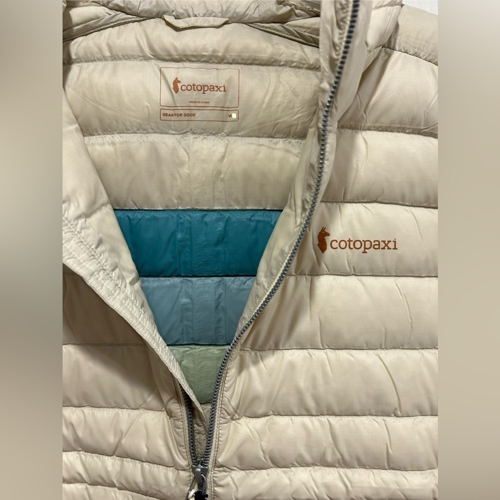 Cotopaxi Women's XL Fuego Hooded Down Jacket Puffer Cream White NWT - Picture 6 of 12